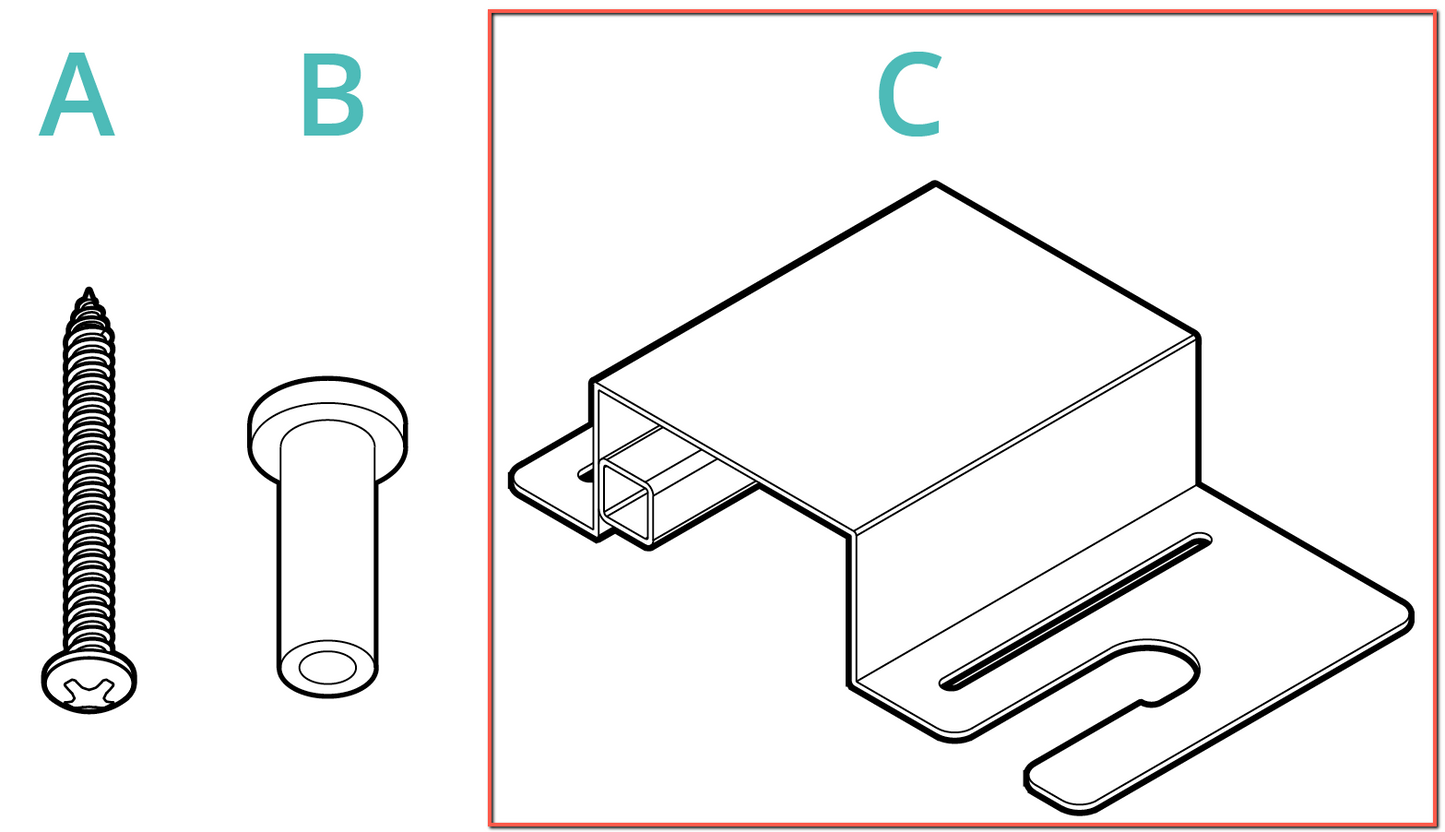 Replacement Sliding U-Shaped Piece